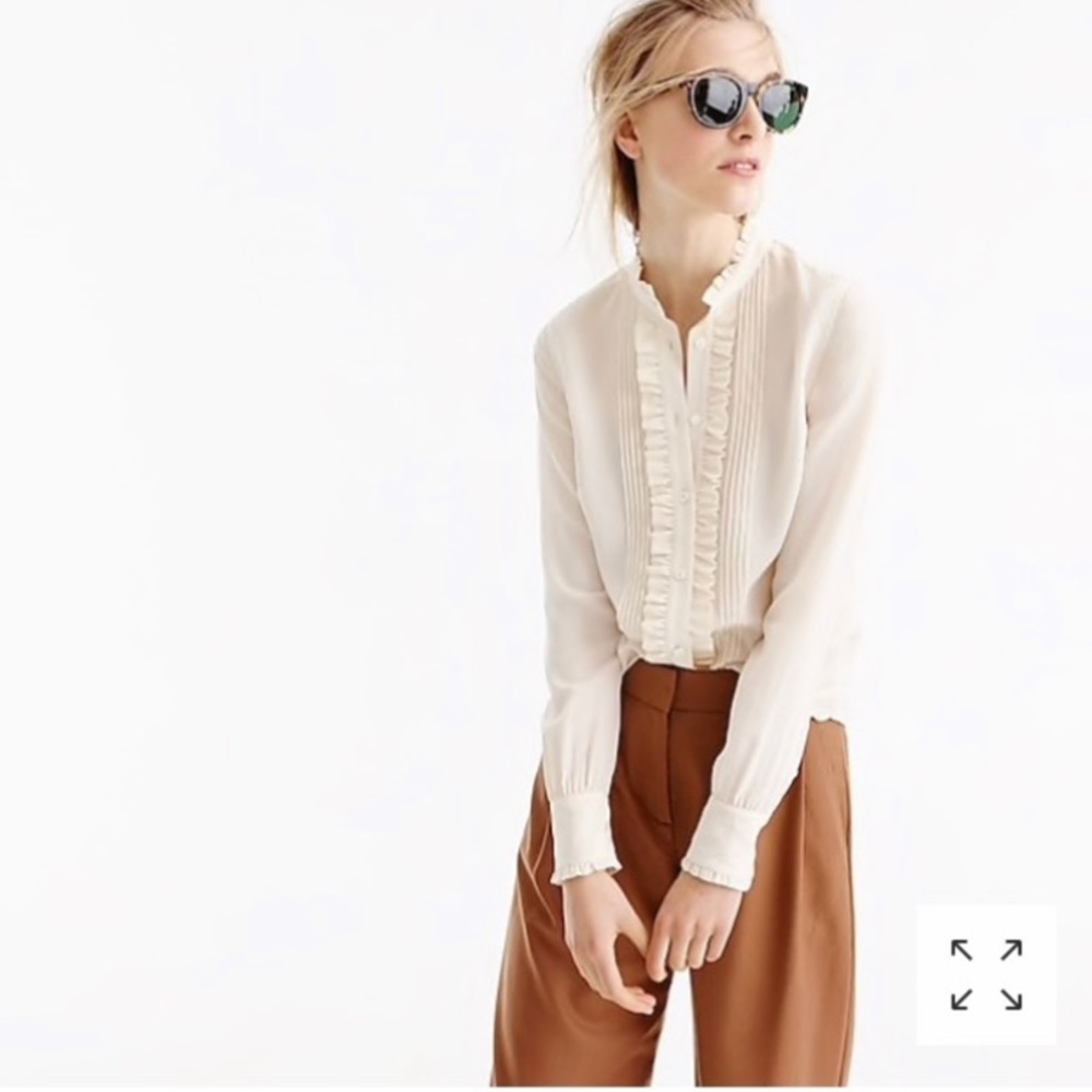 J. Crew Ruffle Pleat Blouse / Champagne